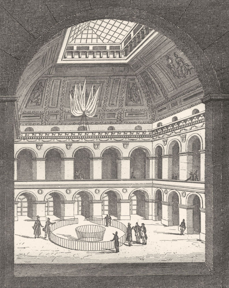PARIS. Bourse de Paris, Intérieur 1835 old antique vintage print picture